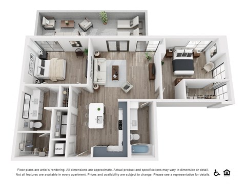 Floor plan for studio, 1155 sqft